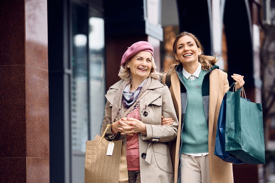 Out on a shopping trip together
